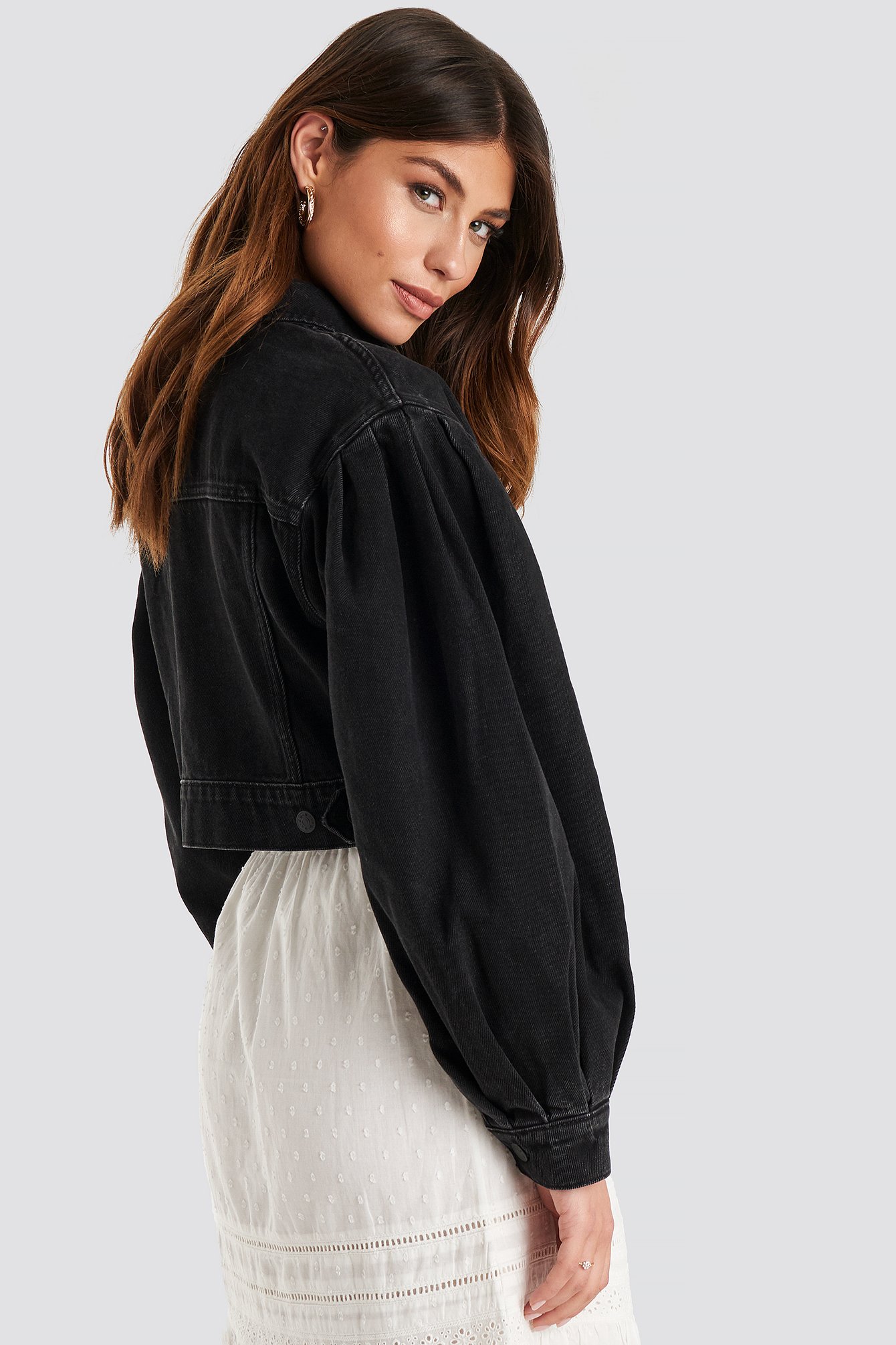 black oversized denim jacket